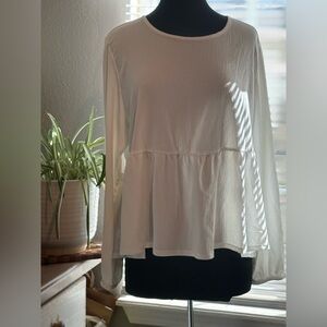LOFT Peplum Long Sleeve Blouse
